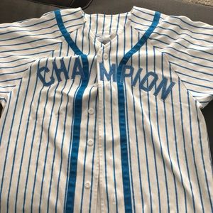 Striped light blue and white shirt